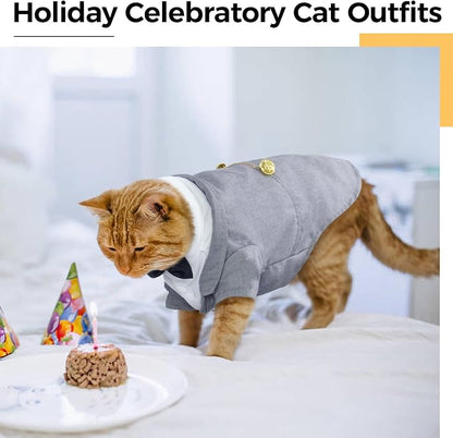 DENTRUN Cat Tuxedo Outfit, Sphynx Cat Costume Formal Suit - Image 6