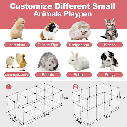 24 Panels Portable Small Animals Playpen, Portable Plastic Enclosure, Puppy - Image 4