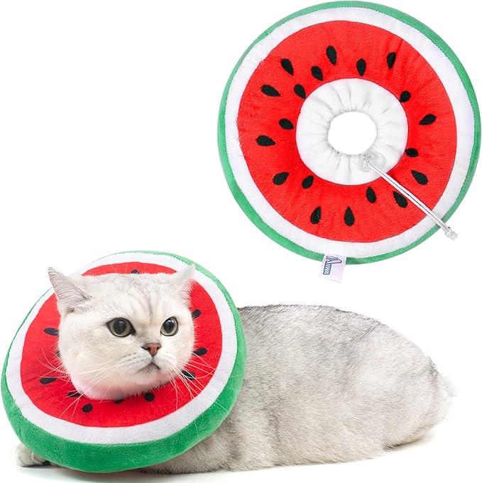 ANWA Adjustable Cat Cone Collar Soft, Cute Cat Donut Collar After Surgery by ANWA