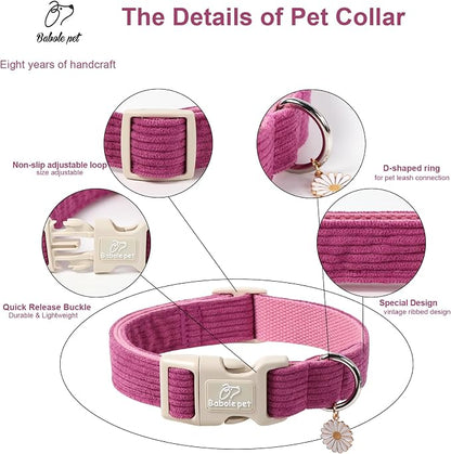 Cute Corduroy Dog Collar - Image 3