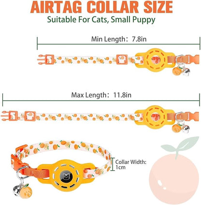 BINGPET AirTag Cat Collar with Bells, Upgraded Safety Elastic Cat Collar with - Image 2