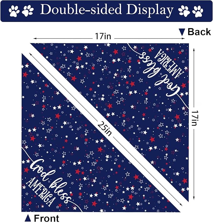 4th of July Dog Bandanas, Patriotic Party Pet Decorations 2 Pack, Adjustable - Image 5