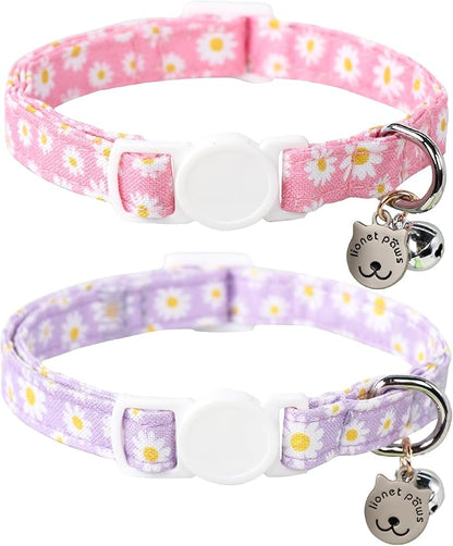 Lionet Paws 2pcs Pack Cotton Cat Collar, Breakaway Buckle by lionetpaws