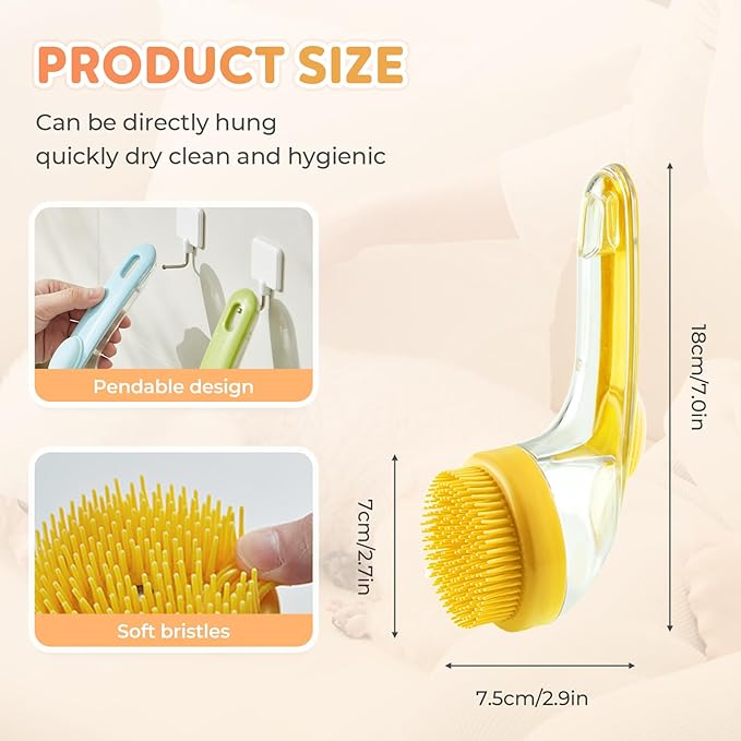Pet Bath Brush, 2025 New 2 in 1 Dog Bath Brush - Image 7