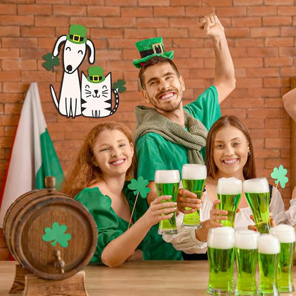 Fiwochic St Patrick's Dogs Cat Decorations Metal Shamrock Wall Art Irish Pet - Image 6