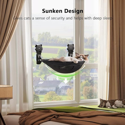 Cat Window Perch Cordless, Foldable & Stable Cat Beds- Breathable Cat Window - Image 3