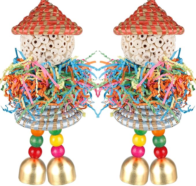 BBjinronjy 2PCS Bird Toys Parrot Foraging Shredder Hanging Toys Sola Balls by BBjinronjy