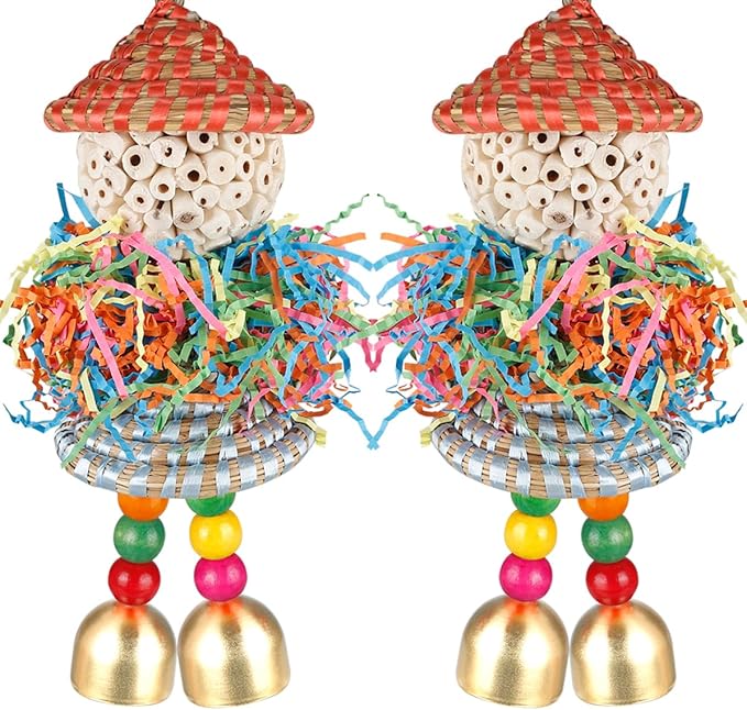 2PCS Bird Toys Parrot Foraging Shredder Hanging Toys Sola Balls by BBjinronjy