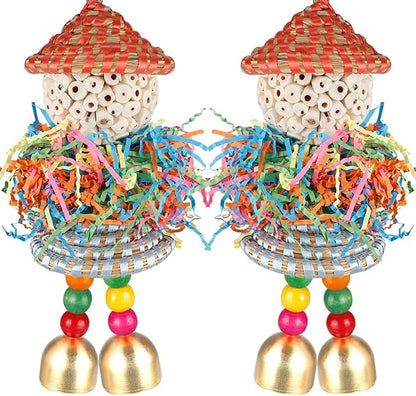 2PCS Bird Toys Parrot Foraging Shredder Hanging Toys Sola Balls by BBjinronjy