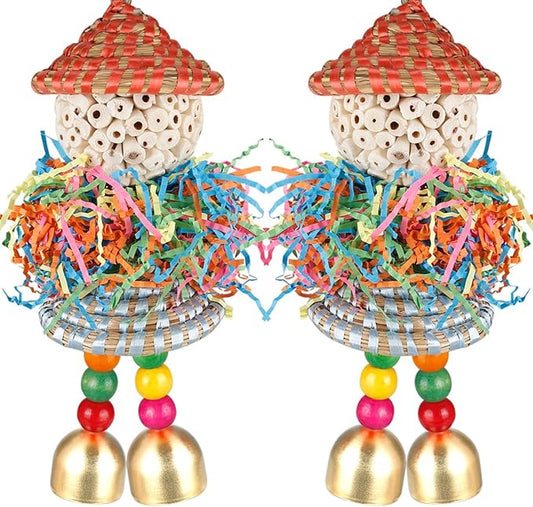 2PCS Bird Toys Parrot Foraging Shredder Hanging Toys Sola Balls by BBjinronjy