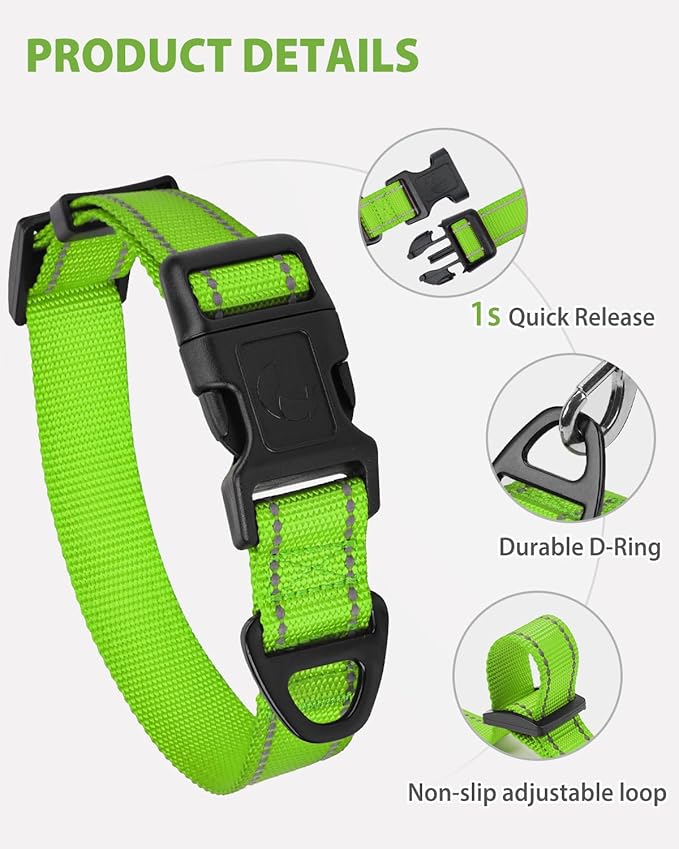 Joytale Small Dog Collar, Reflective and Adjustable Nylon Collar - Image 4