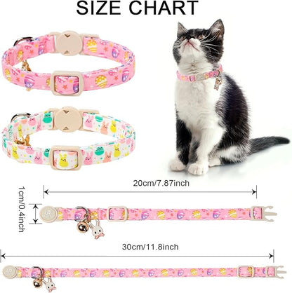 Cat Collar, Spring Pink Easter Eggs Cat Collar - Image 4