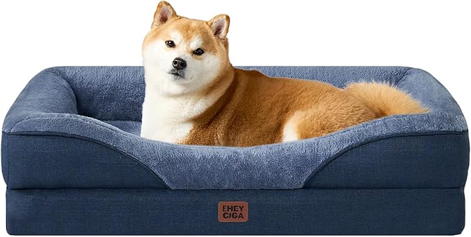 EHEYCIGA Orthopedic Dog Bed for Medium Dog, Waterproof Liner & Washable by EHEYCIGA