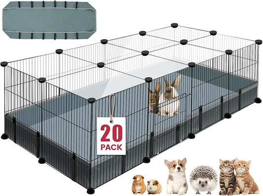 20 Panels Small Animal Playpen, C&C Cage by VISCOO