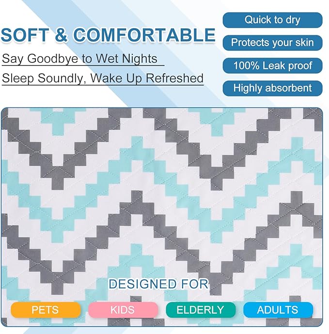 OUTCREATOR® Washable Bed Pads 34" x 56", Incontinence Mattress Protector - Image 5