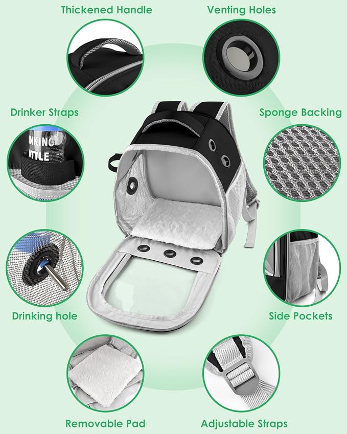 Guinea Pig Carrier Backpack, Portable Rabbit Travel Carring Bag - Image 2