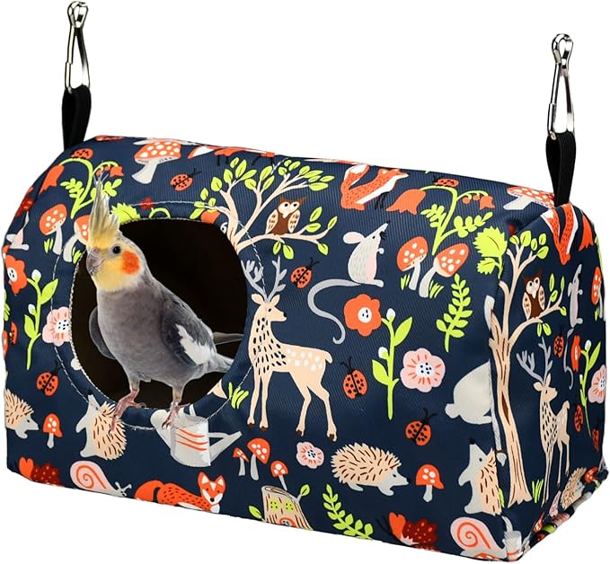 ShuRung Parrot Cockatiel Warm House Bird Nest Bed Winter Hanging Hammock Birds by PetToysSupplies