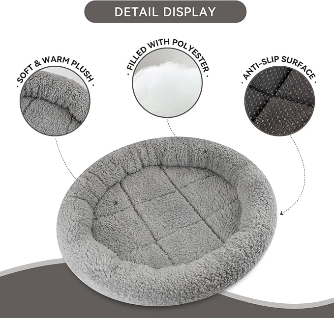 Enjoying Plush Cat Bed Mat, 15.75" Round, Self Warming Dog Bed - Image 5