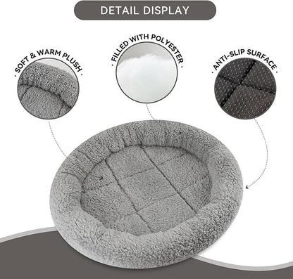 Enjoying Plush Cat Bed Mat, 15.75" Round, Self Warming Dog Bed - Image 5