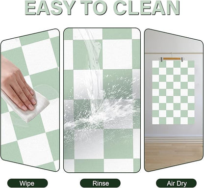 Checkered Dog Cat Feeding Mat, Absorbent Pet Feeding Mat - Image 5