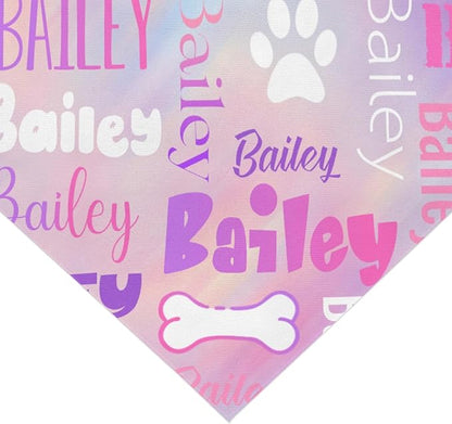 Personalized Dog Bandanas Custom Neckwear Name Button Anti-loosening Dog Scarf - Image 2