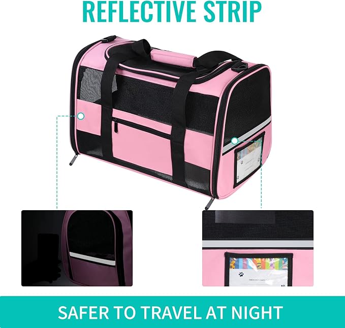 20" Large Cat Carrier Soft Side Dog Carrier Pet Carrier - Image 3