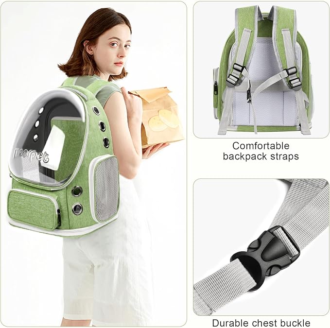 Breathable Cat Bubble Backpack Large Space Pet Carrier Backpack Expandable - Image 3