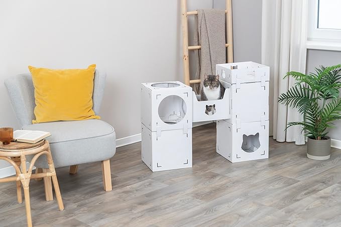 Trixie Casa Cara Modular Cardboard Cat Condo, Corrugated Indoor Cat Condo & - Image 3