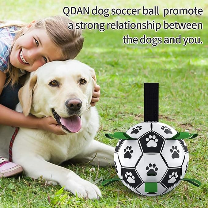 QDAN Large Dog Toys, 8 Inch Soccer Ball - Image 3
