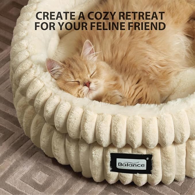 BALANCE Cat Bed Kitten Bed, Washable Round Cat Beds - Image 6