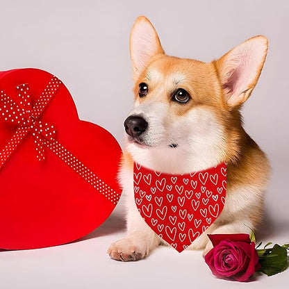 Valentines Dog Bandanas, 2 Pack Mother's Day Triangle Dog Bandanas, Reversible - Image 2