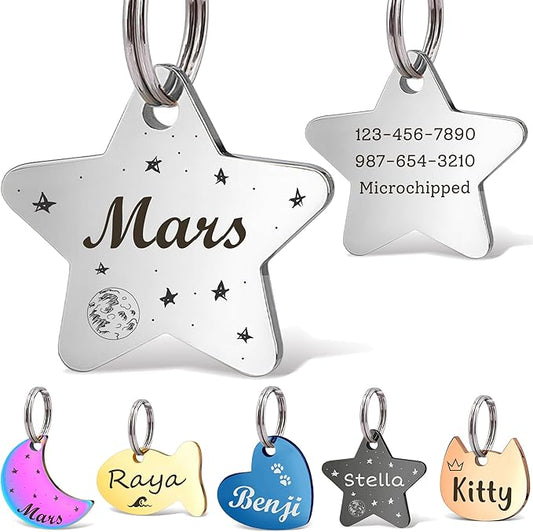 Anavia Small Size Dog Cat ID Tags, Small/XS Personalized Color Plated Stainless by Anavia