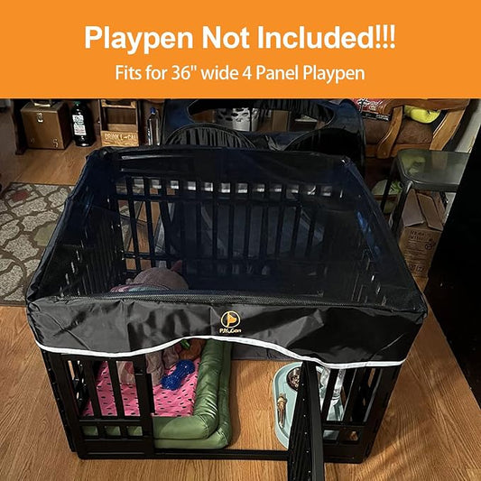 PJYuCien Dog Playpen Mesh Top Cover, Fits 36 Inch 4 Panels Regular Square - Image 2