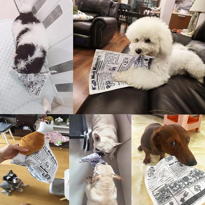 3 Pack Dog Squeaky Toys Crinkle Paper Dog Toys Non Shredding Washable - Image 6