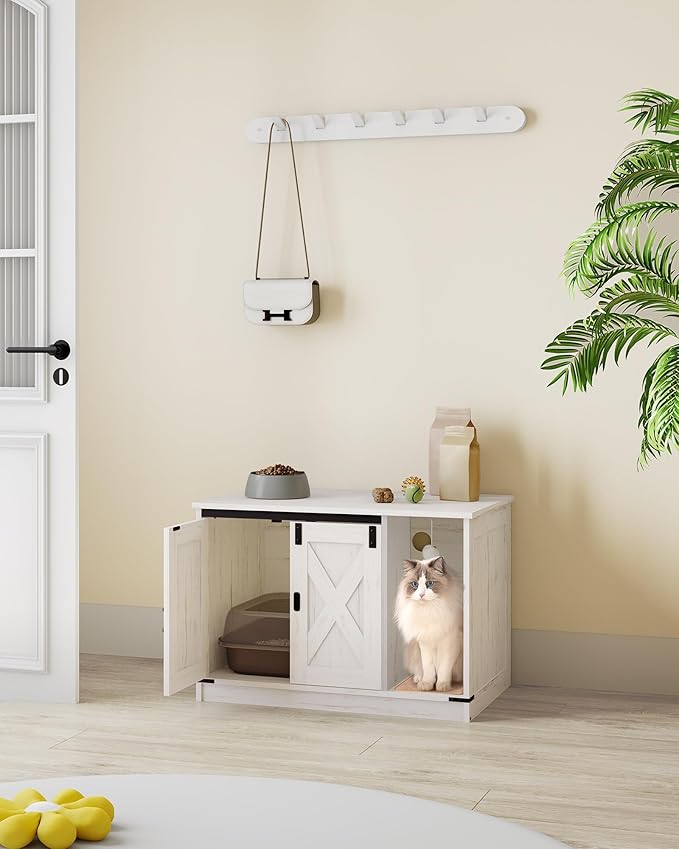 Cat Litter Box Enclosure, Hidden Litter Box Cabinet Furniture - Image 9