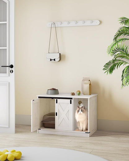 Cat Litter Box Enclosure, Hidden Litter Box Cabinet Furniture - Image 9