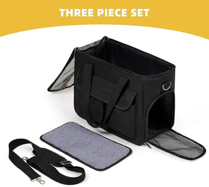 Cat & Dog Carrier for Pets Up to 15 Lbs, Airline Approved Soft-Sided - Image 3