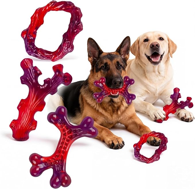 6-Pack Indestructible Dog Toys for Large Breed: Dog Toys for Aggressive Chewers by Frienhund