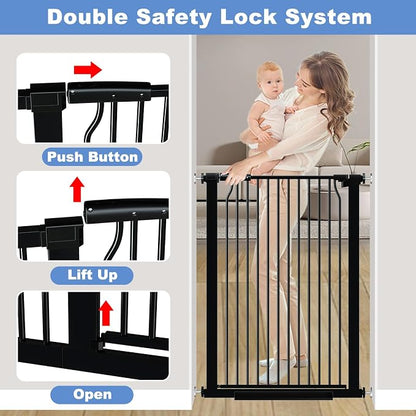 40.5" Extra Tall Baby Gate No Drill, 54.7"-60.2" Extra Wide Dog Pet Gate Indoor - Image 3