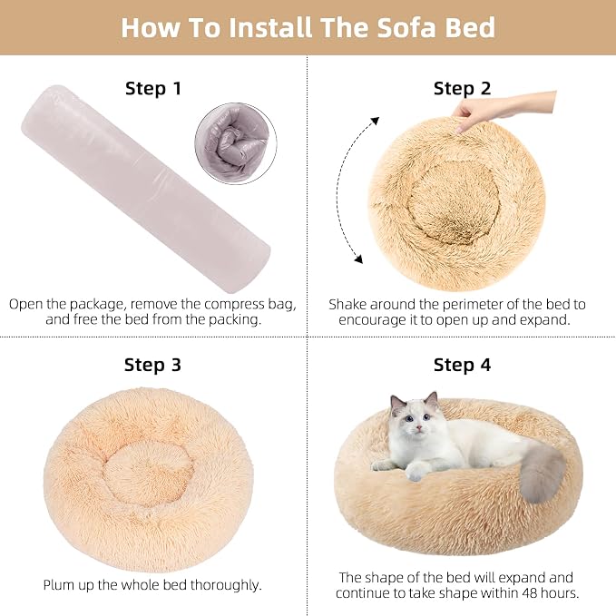 Nisrada Cat Beds for Indoor Cats, 24 Inch Dog Bed for Small Melium Large Dogs - Image 5