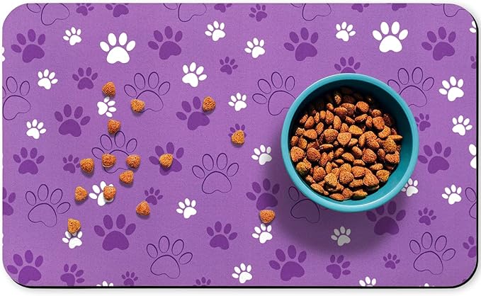 Dog Food Mat, Absorbent Water Bowl Mats Cat Pet Feeding Placemats 24 * 32 inch by Zoeeya