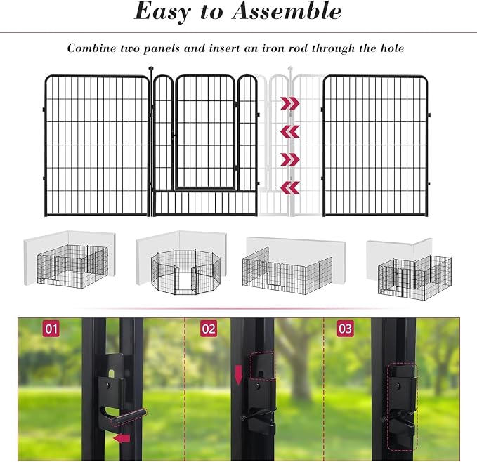 Dog Playpen Outdoor 40 inch 16 Panels Indoor Dog Pen - Image 6