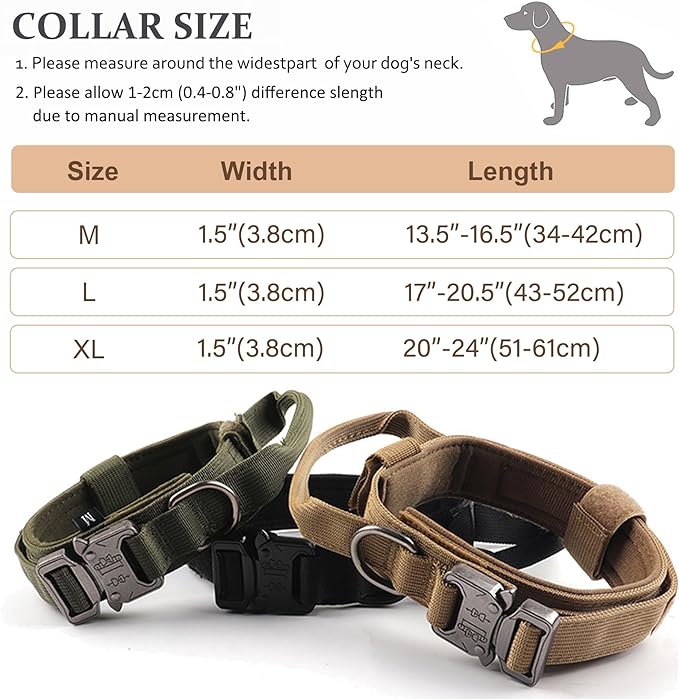 Tactical Dog Collar, Adjustable Military Training Nylon Dog Collar - Image 5