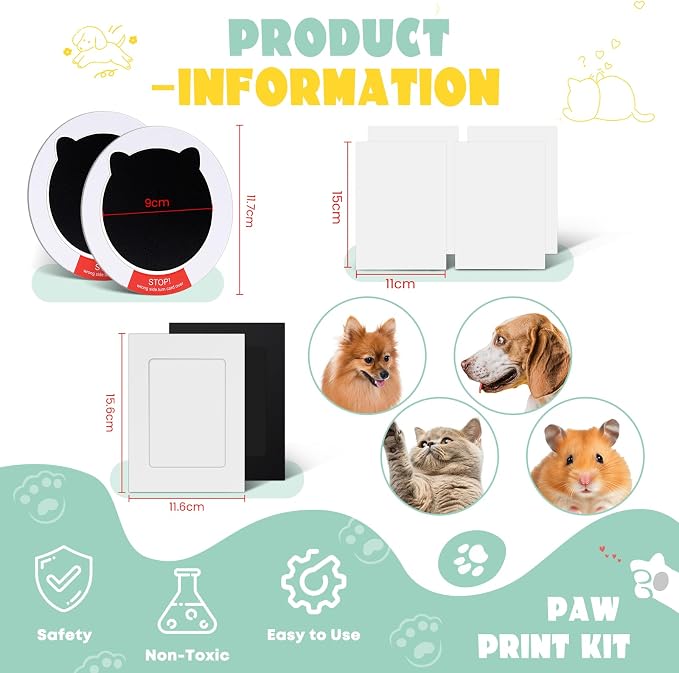 Nabance Inkless Paw Print Kit for Dogs, Cats - Image 3