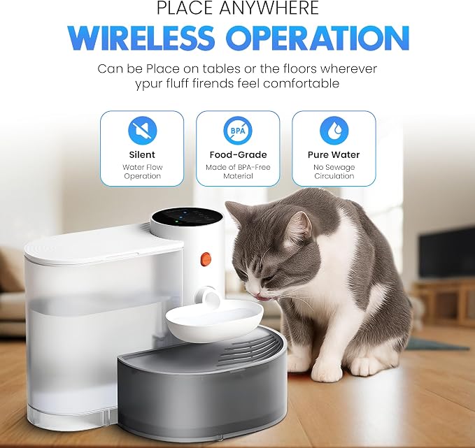 Smart Wireless Cat Water Fountain, 3L Automatic Pet Water Dispenser - Image 4
