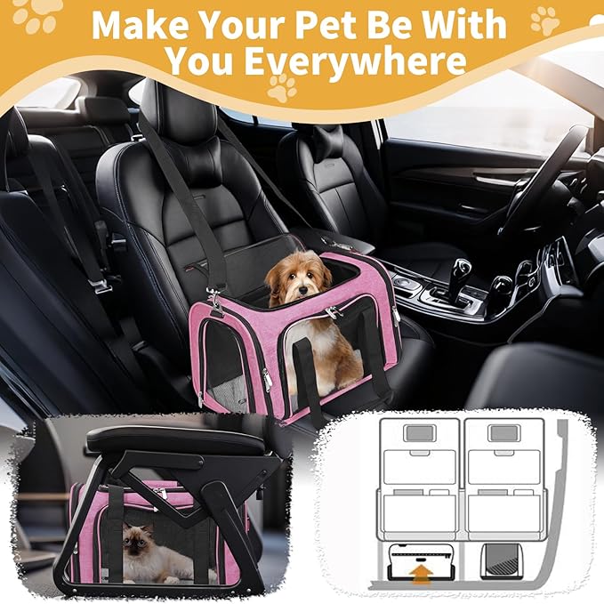 Soft-Sided Cat/Dog/Pet Carrier, Collapsible Pets Travel Carriers - Image 7