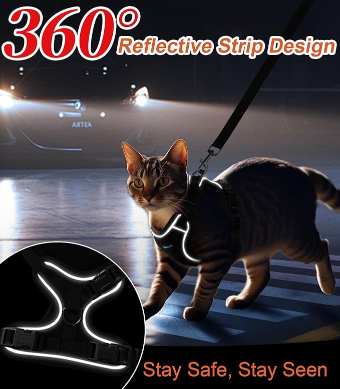 Cat Harness and Leash for Walking Escape Proof Soft Adjustable Cat Leash - Image 6