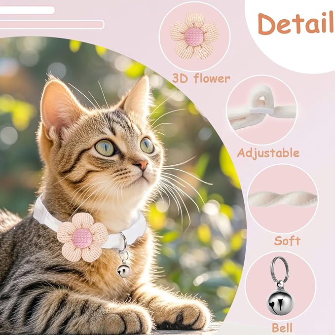 Breakaway Cat Collars with Bells, MUZIEBA Kitten Collar - Image 2
