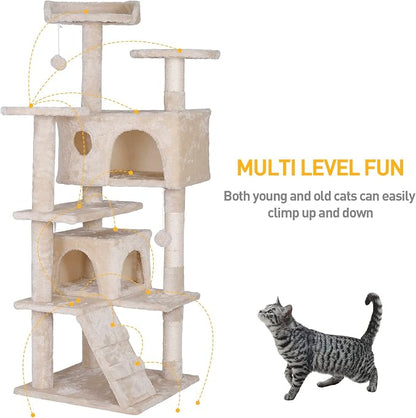 Premium Cat Tree 54-Inch Tall, Large Cat Condo Furniture - Image 6