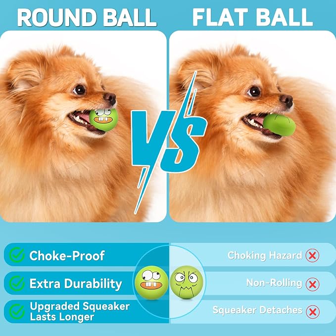 Squeaky Dog Toys Soft Latex Rubber Squeaky Dog Balls - Image 2